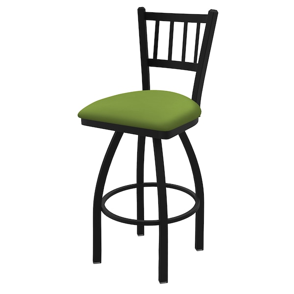 25" Swivel Counter Stool, Black Wrinkle, Canter Kiwi Green Seat